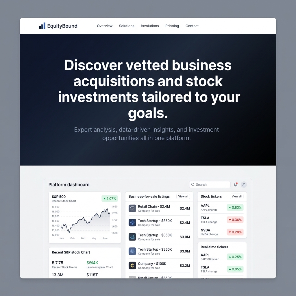EquityBound dashboard mockup