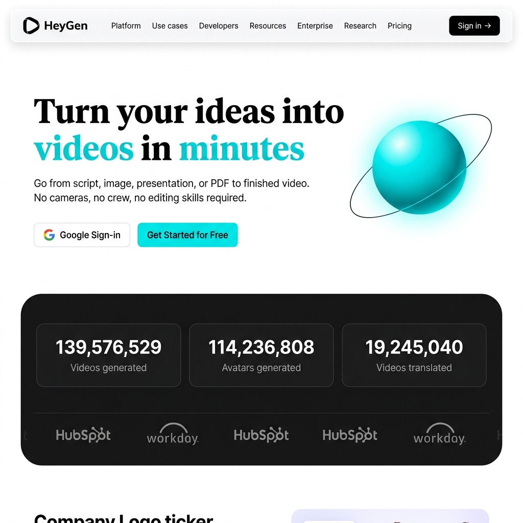HeyGen platform mockup